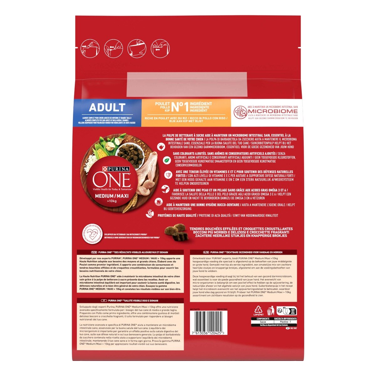 PURINA ONE® Medium / Maxi > 10kg Adult&nbsp;Ricco in&nbsp;Pollo con Riso