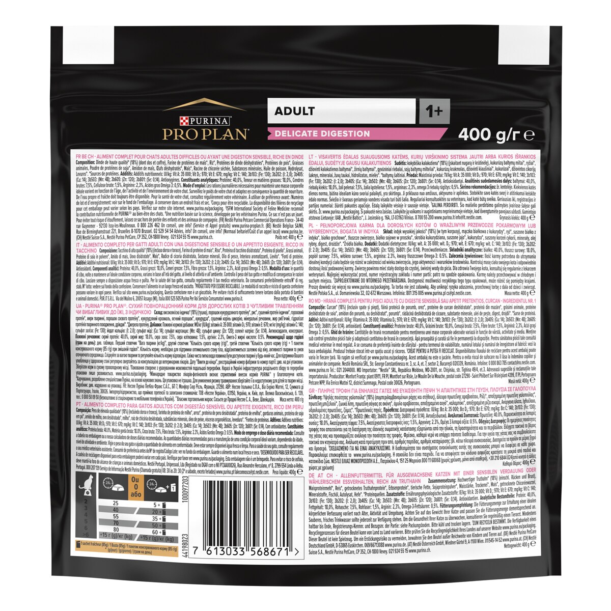 PURINA PRO PLAN® Delicate Gatto Crocchette ricco in tacchino