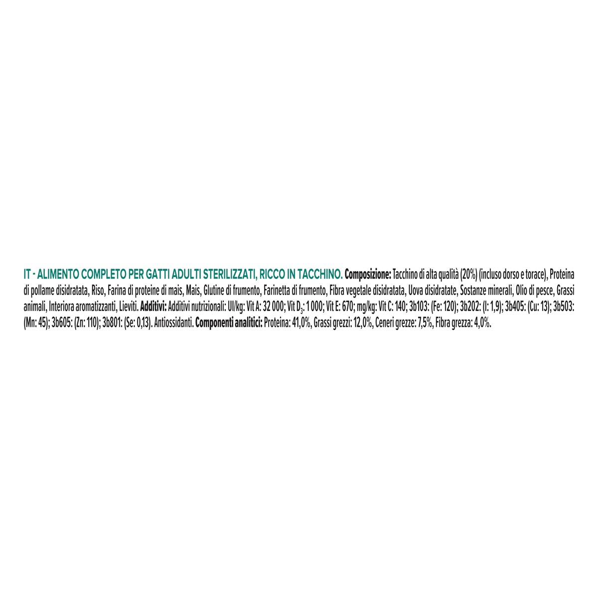 PURINA PRO PLAN® Sterilised Adult 1+ Renal Plus Ricco In Tacchino