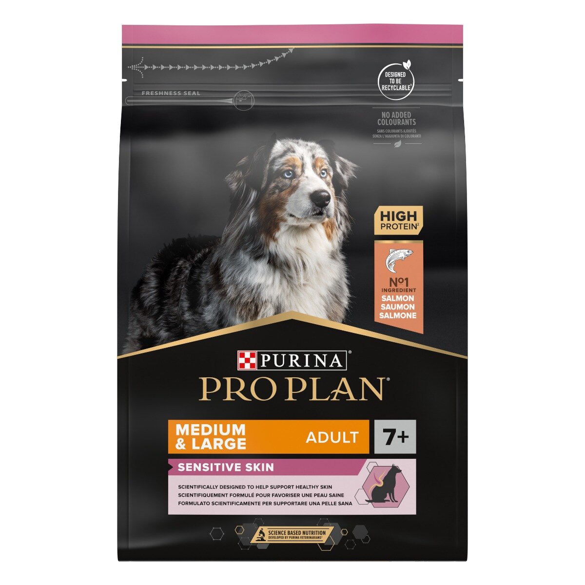 Purina Pro Plan Medium & Large Adult 7+ Sensitive Skin Ricco In Salmone
