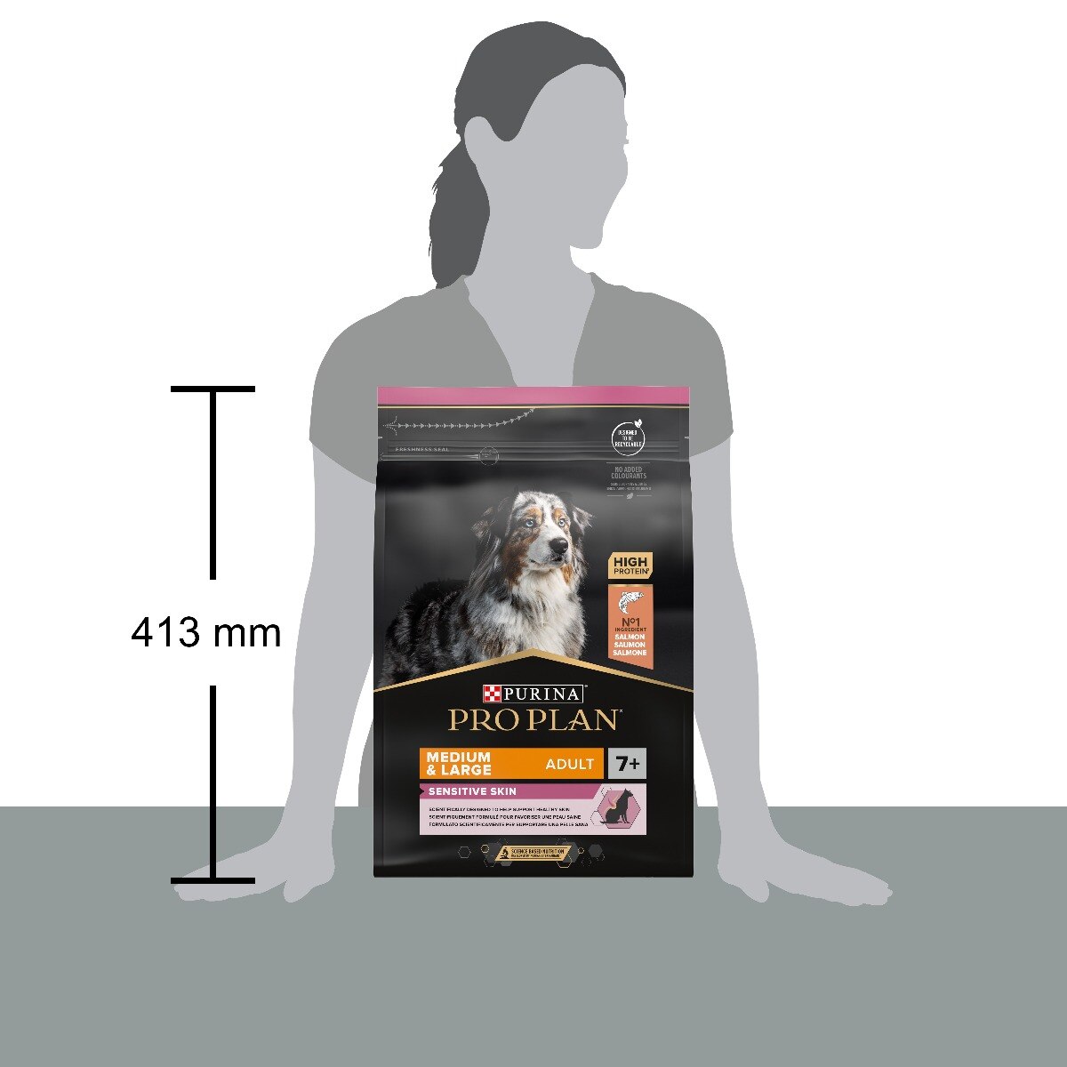 Purina Pro Plan Medium & Large Adult 7+ Sensitive Skin Ricco In Salmone
