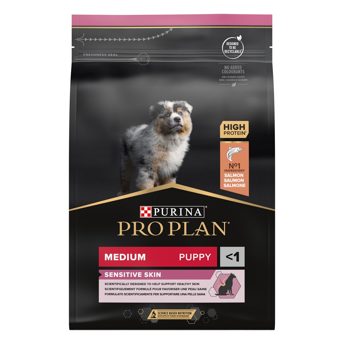 Purina Pro Plan Medium Puppy Sensitive Skin Ricco In Salmone
