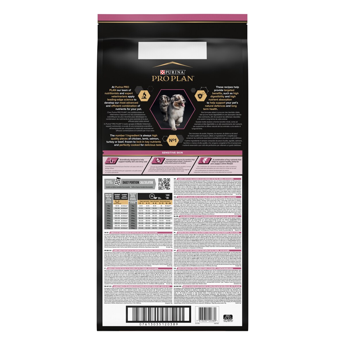 Purina Pro Plan Medium Puppy Sensitive Skin Ricco In Salmone
