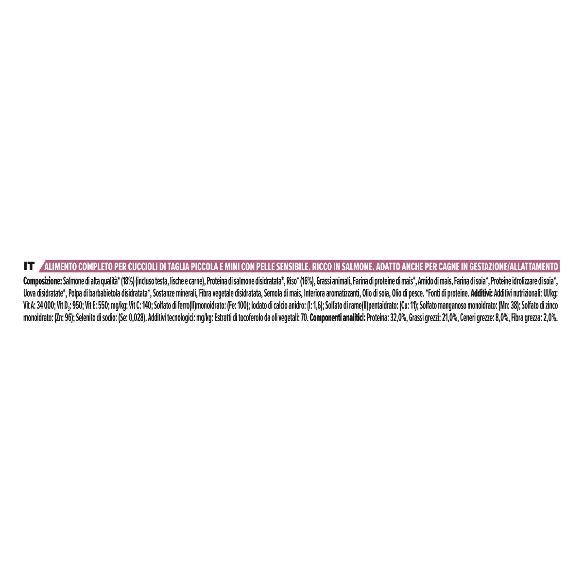 Purina Pro Plan Small & Mini Puppy Sensitive Skin Ricco In Salmone
