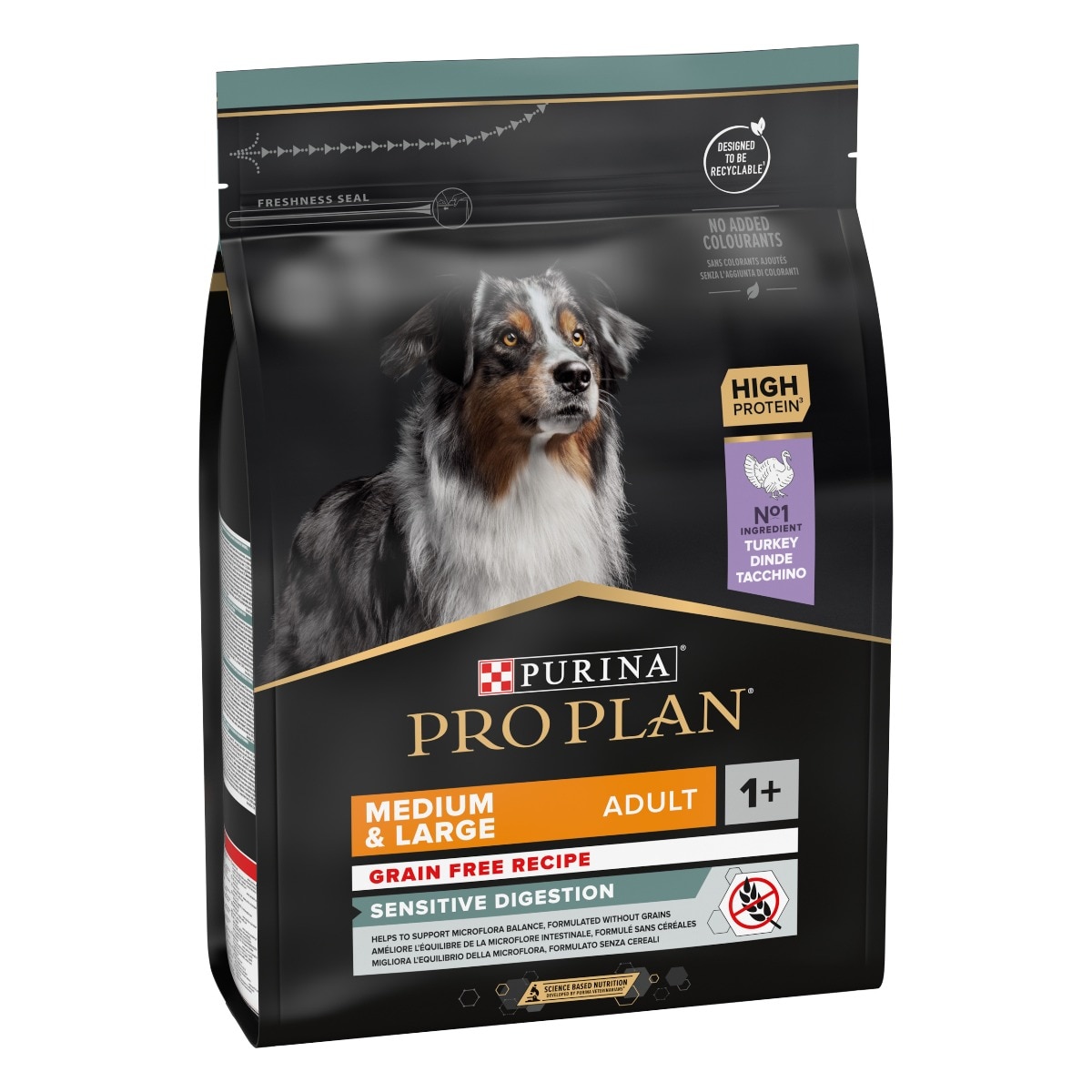Purina Pro Plan Medium & Large Adult Sensitive Digestion Grain Free Formula Ricco In Tacchino
