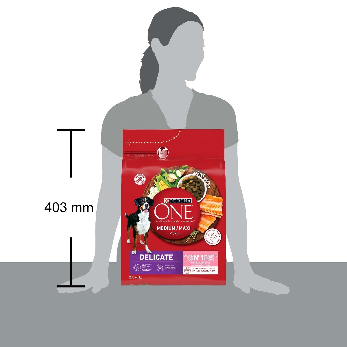 PURINA ONE® Medium / Maxi > 10kg Delicate, Ricco in Salmone e Riso