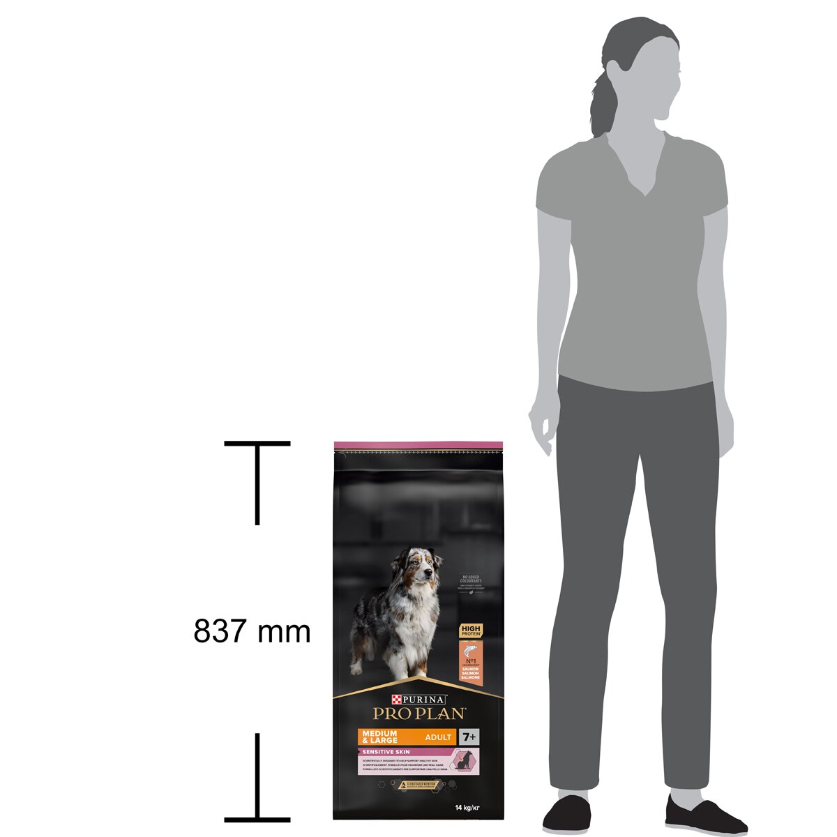 Purina Pro Plan Medium & Large Adult 7+ Sensitive Skin Ricco In Salmone
