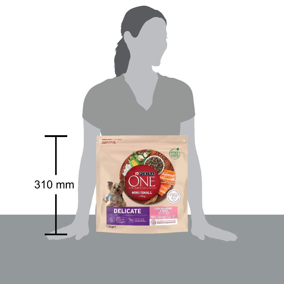 PURINA ONE® MINI/SMALL < 10kg Delicate Con Salmone e Riso