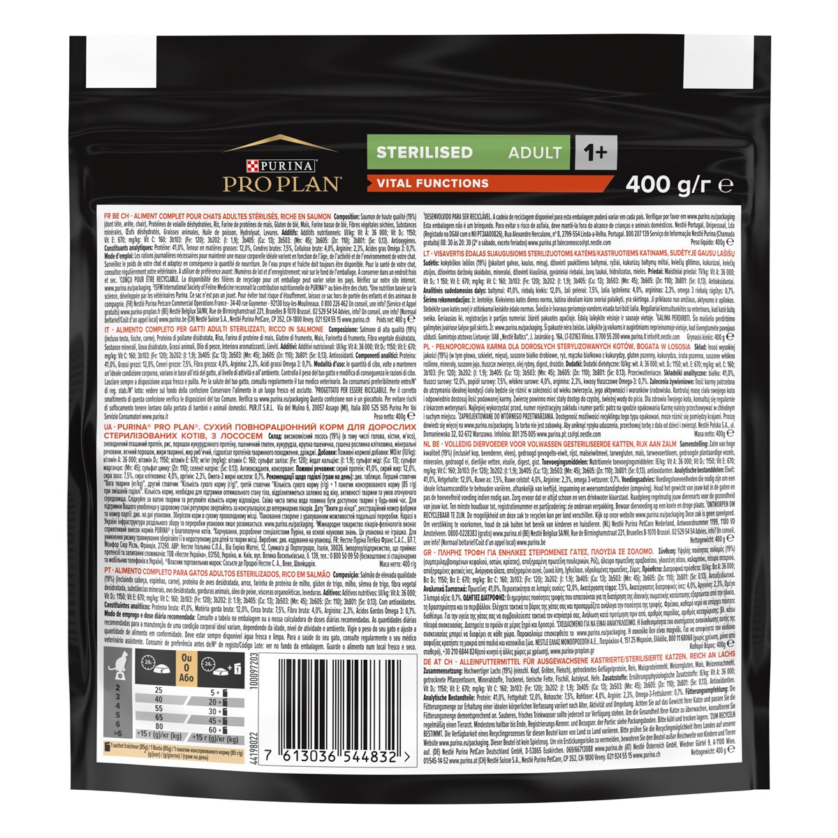 PURINA PRO PLAN® Sterilised Adult 1+ Vital Functions Ricco In Salmone