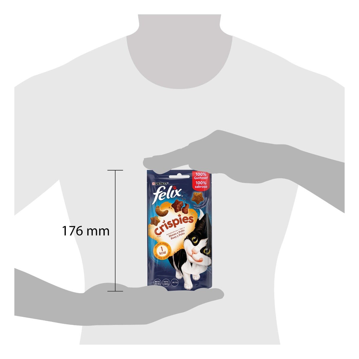 FELIX® Crispies Gatto Snack Aromatizzato con Manzo e Pollo