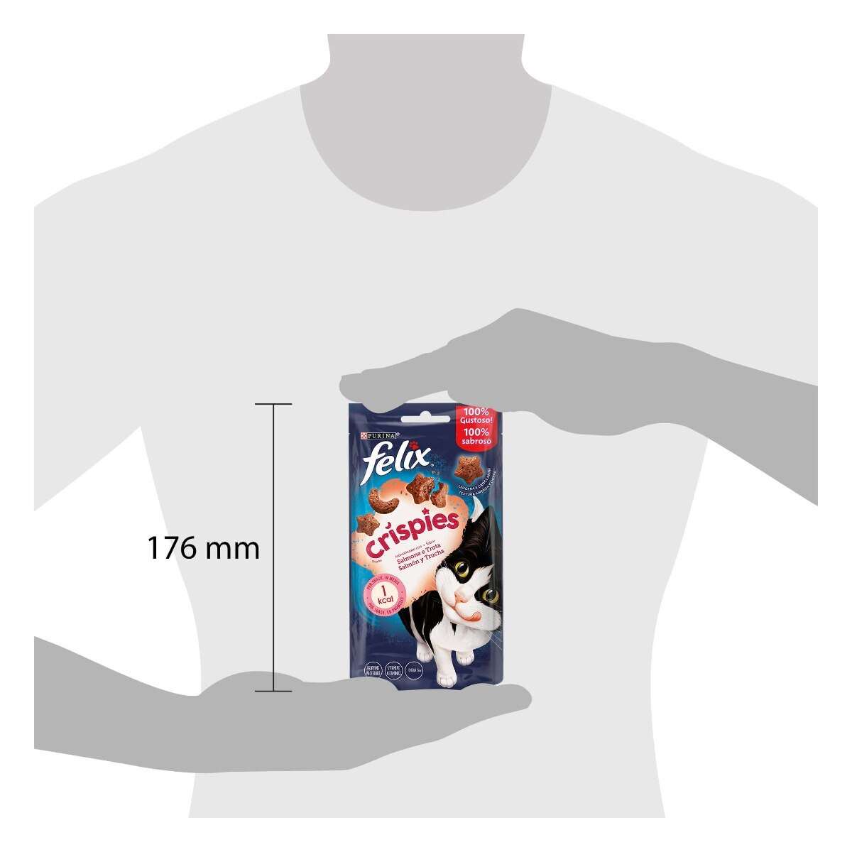 FELIX® Crispies Gatto Snack Aromatizzato con Salmone e Trota