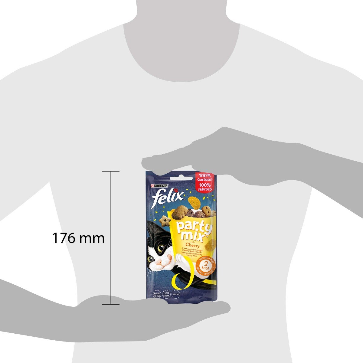 FELIX® Party Mix Gatto Snack Cheezy Mix Aromatizzato con formaggio Cheddar, Gouda e Edamer