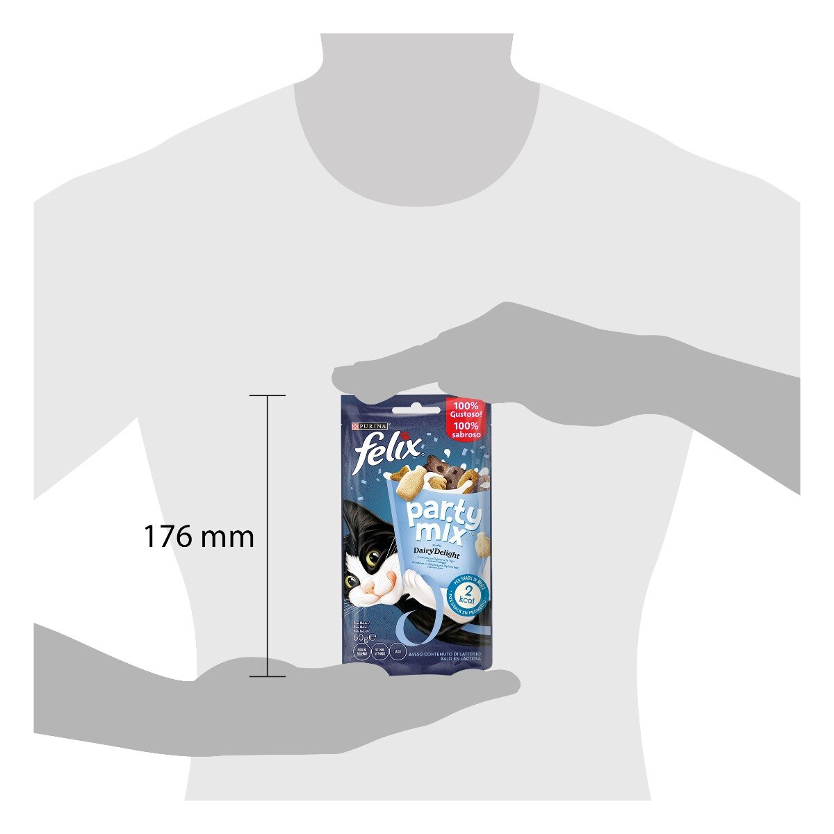 FELIX® Party Mix Gatto Snack Dairy Delight Aromatizzato con delizioso latte, yogurt e gustoso formaggio