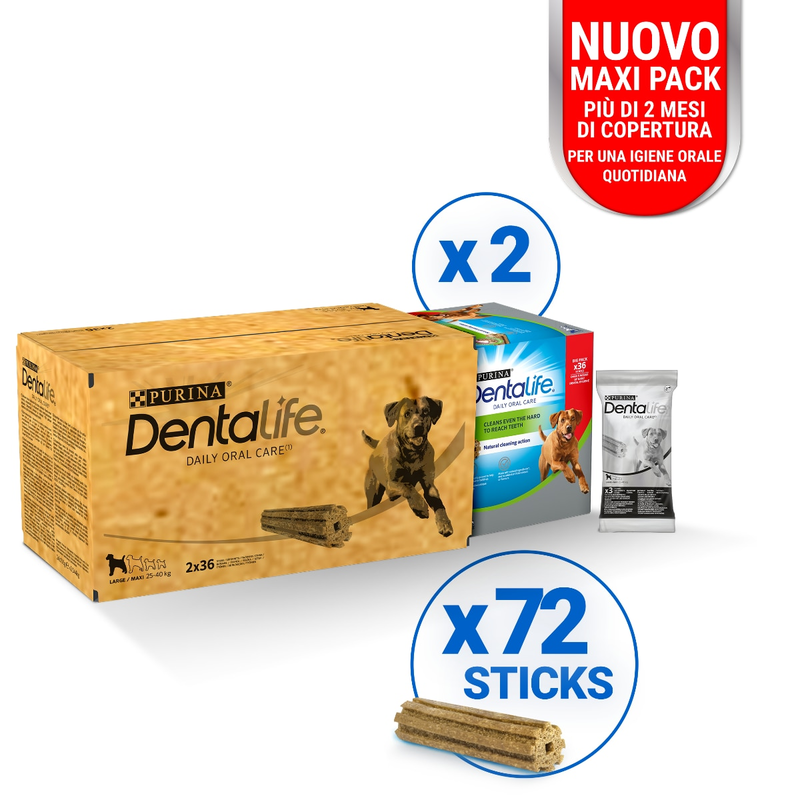 DENTALIFE Cane Snack igiene orale - Large - 72 sticks | PURINA Shop 2,544 kg