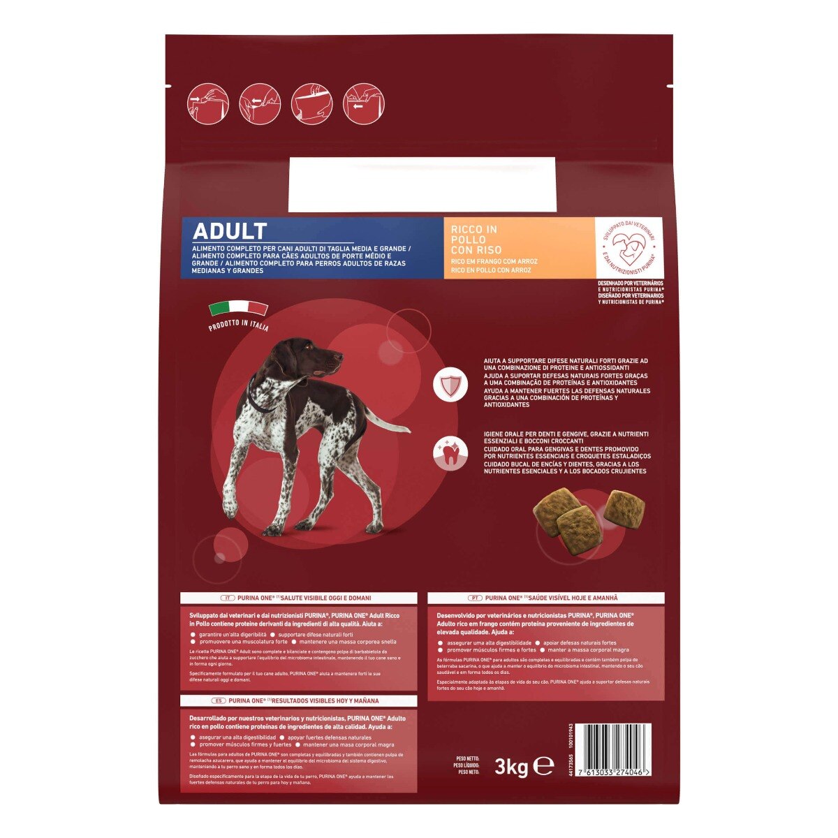 PURINA ONE® Dog Adult Ricco in&nbsp;Pollo con Riso