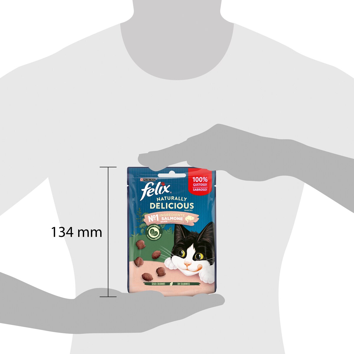 Felix Naturally Delicious Ricco in Salmone con un Tocco di Spinaci 50g