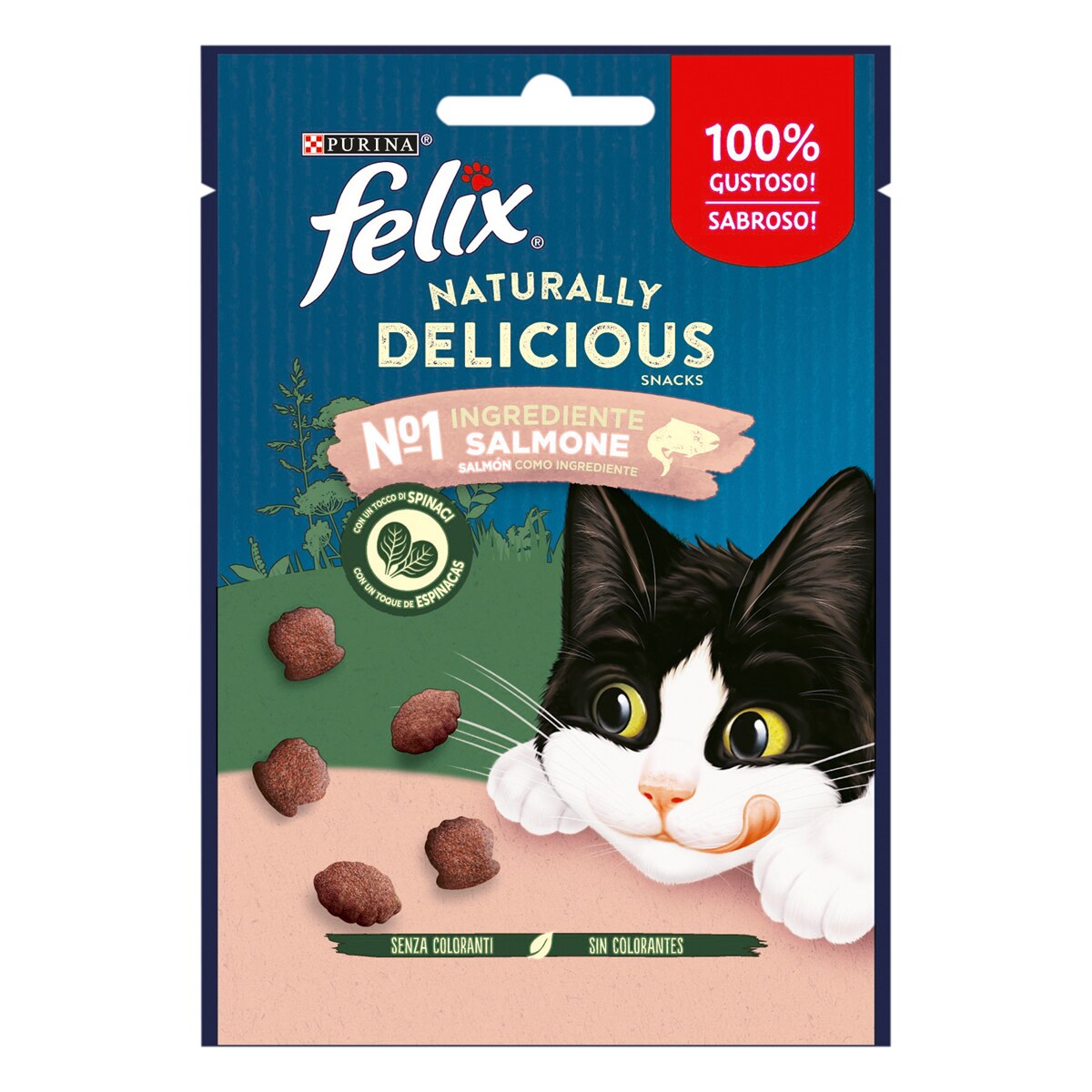 Felix Naturally Delicious Ricco in Salmone con un Tocco di Spinaci 50g