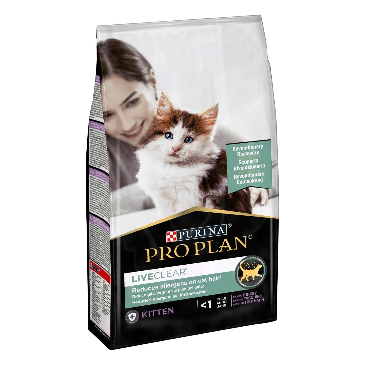 Crocchette per gattino anti-allergene – Purina PRO PLAN® LiveClear® Kitten Ricco in Tacchino 1,4 kg
