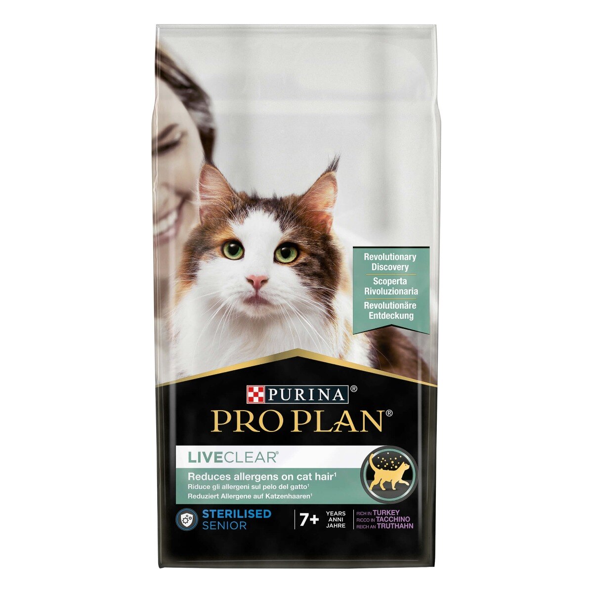 Crocchette per gatto senior sterilizzato – Purina PRO PLAN® LiveClear® Ricco in Tacchino 1,4 kg