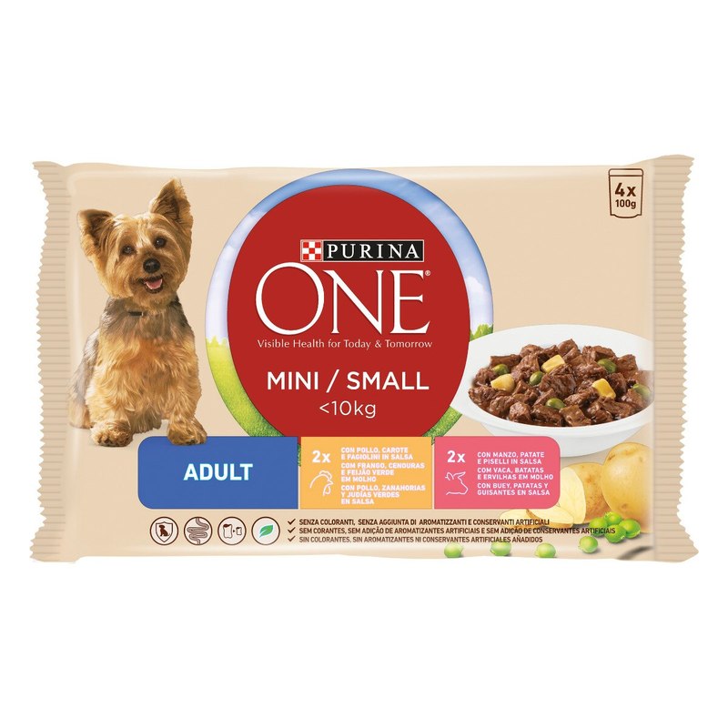 Purina ONE MINI Adult 4x85g Pollo e Manzo in Salsa - Purina Shop busta x 85g