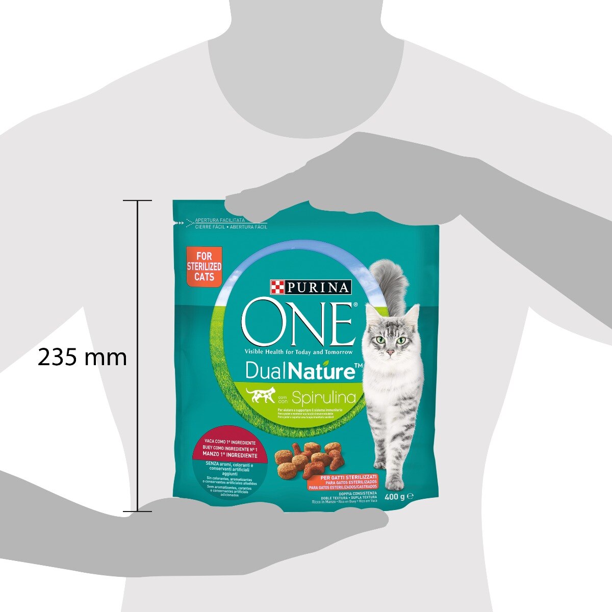 PURINA ONE DUALNATURE Crocchette Gatto Steril Ricco in Manzo e con Spirulina Naturale