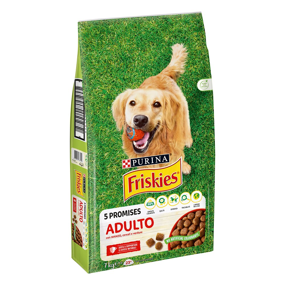 FRISKIES® Cane Crocchette Adulto con Manzo, Cereali e Verdure