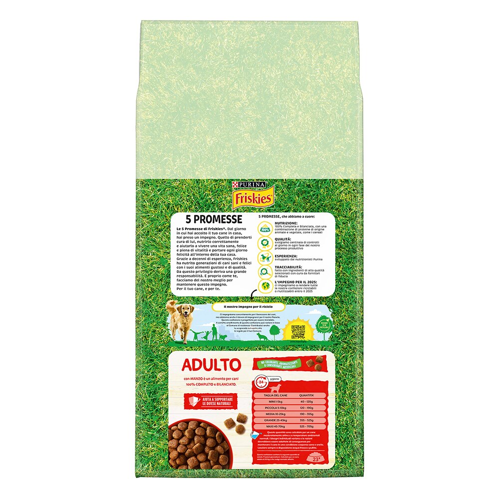 FRISKIES® Cane Crocchette Adulto con Manzo, Cereali e Verdure