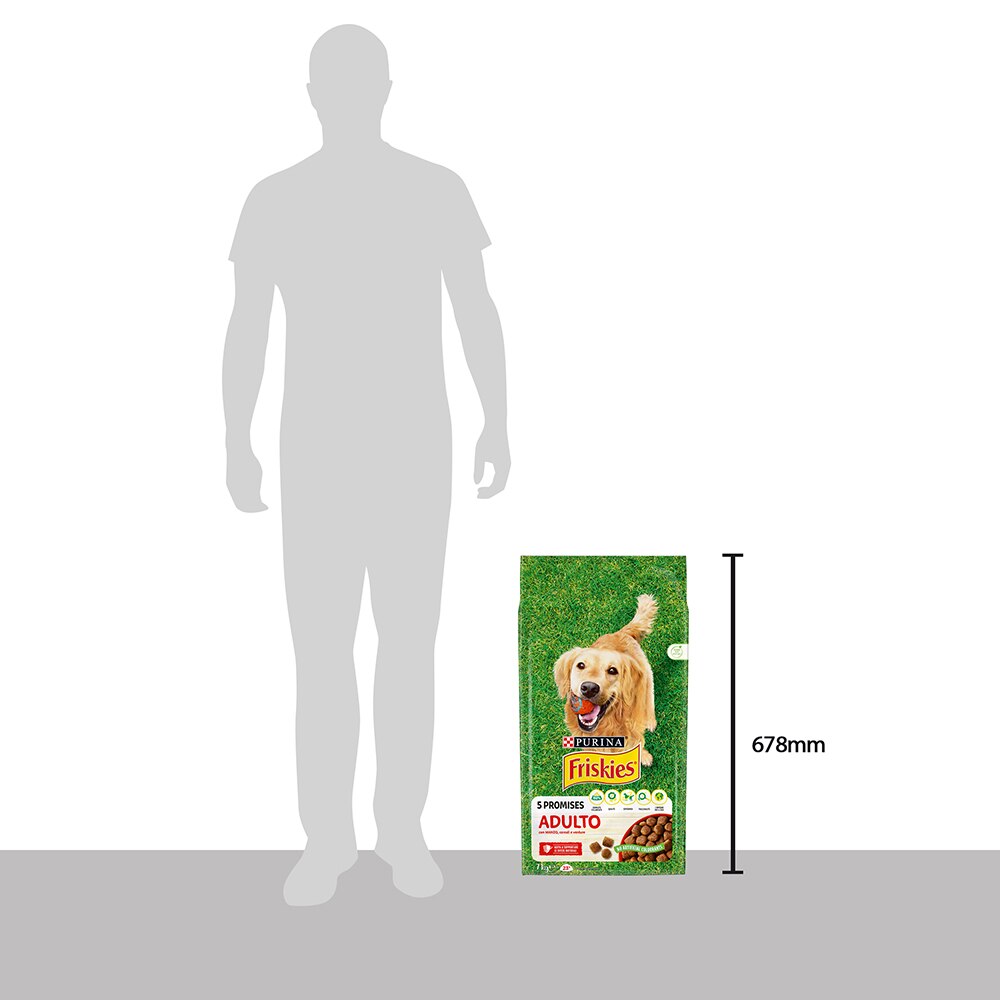 FRISKIES® Cane Crocchette Adulto con Manzo, Cereali e Verdure