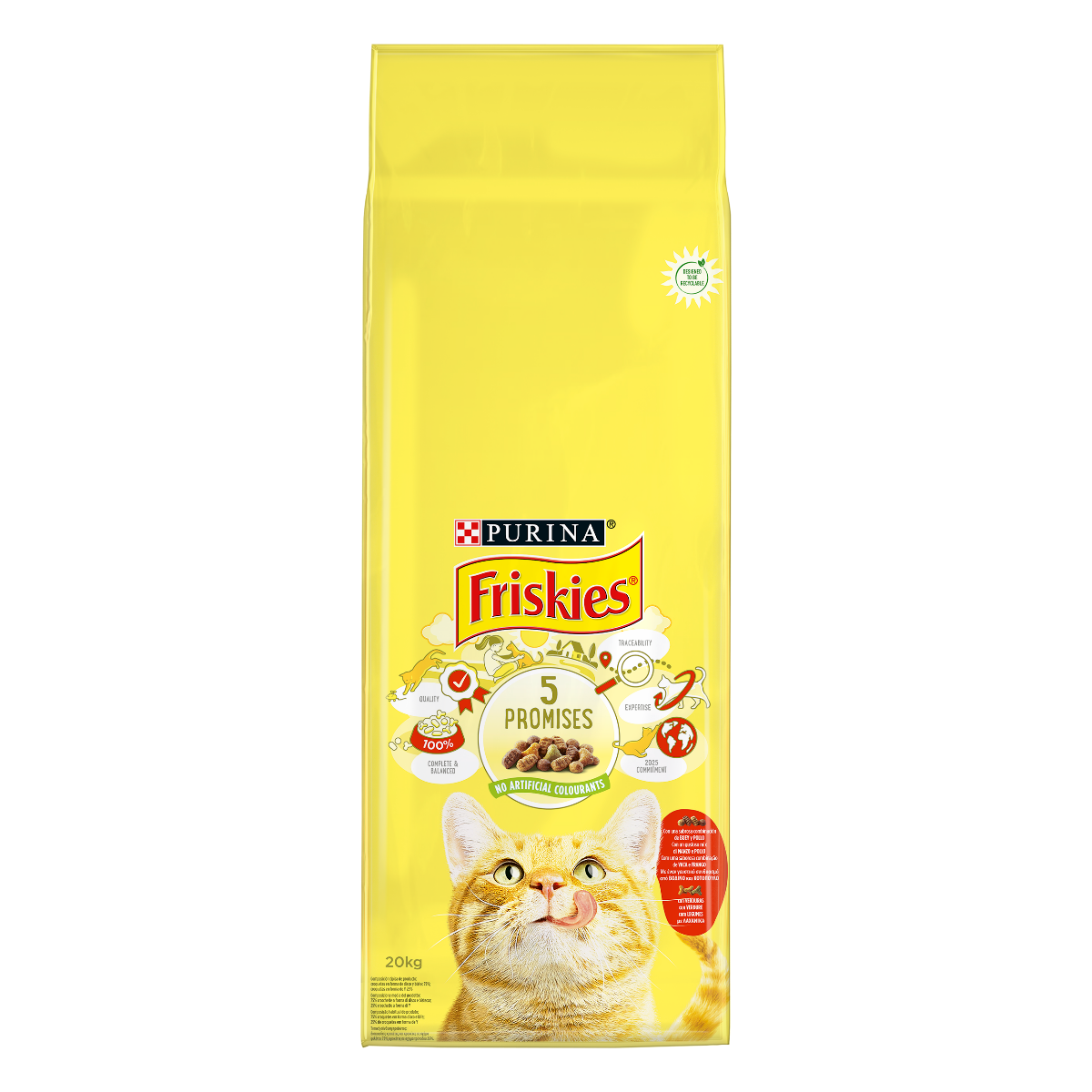 FRISKIES® Gatto Crocchette Adult con un gustoso mix di Manzo e Pollo e con Verdure