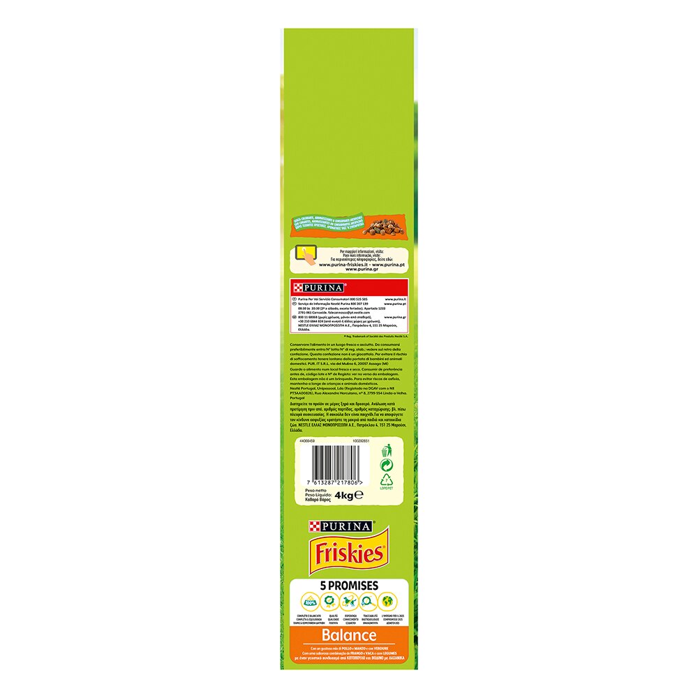 FRISKIES® Cane Crocchette Balance con un gustoso mix di Pollo e Manzo e con Verdure