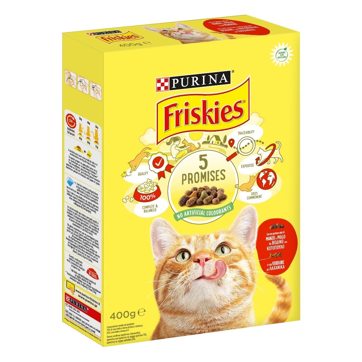 FRISKIES® Gatto Crocchette Adult con un gustoso mix di Manzo e Pollo e con Verdure