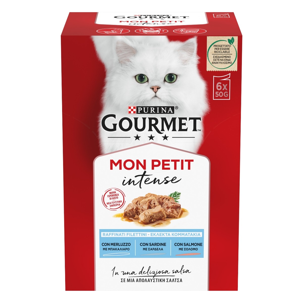 GOURMET® Mon Petit  - Delicate creazioni con Pesce in piccole porzioni (Merluzzo, Salmone, Sardine) 6x50g