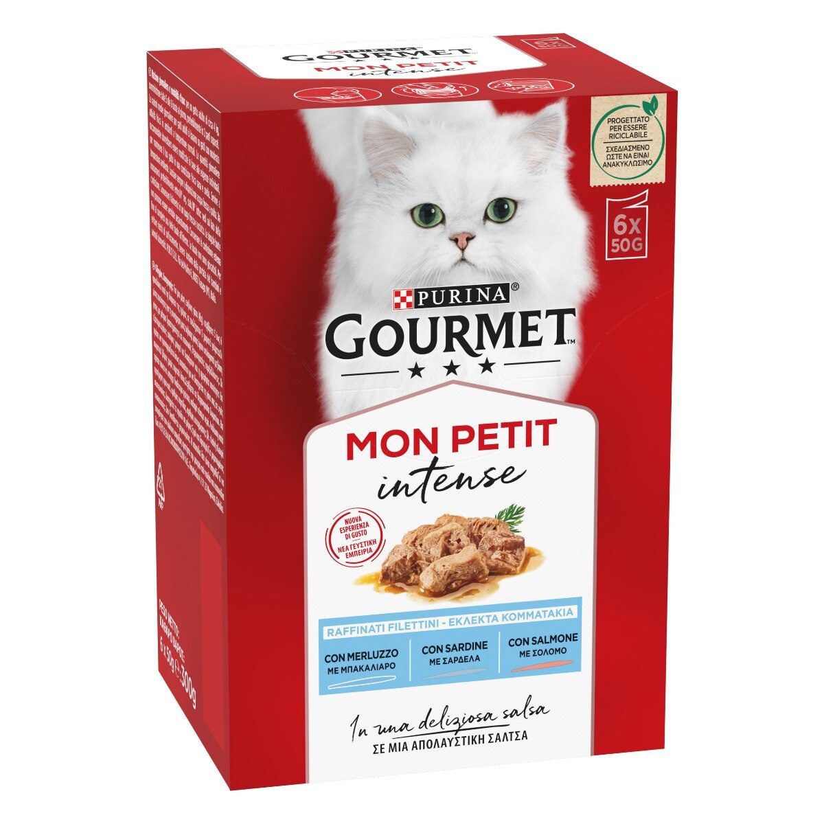 GOURMET® Mon Petit  - Delicate creazioni con Pesce in piccole porzioni (Merluzzo, Salmone, Sardine) 6x50g