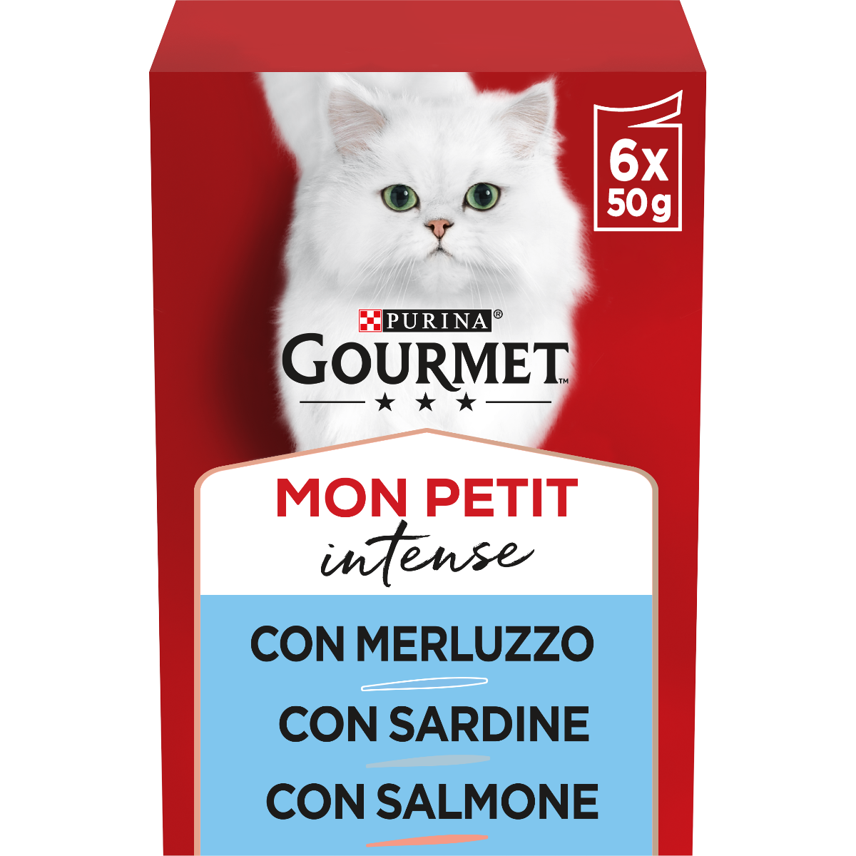GOURMET® Mon Petit  - Delicate creazioni con Pesce in piccole porzioni (Merluzzo, Salmone, Sardine) 6x50g