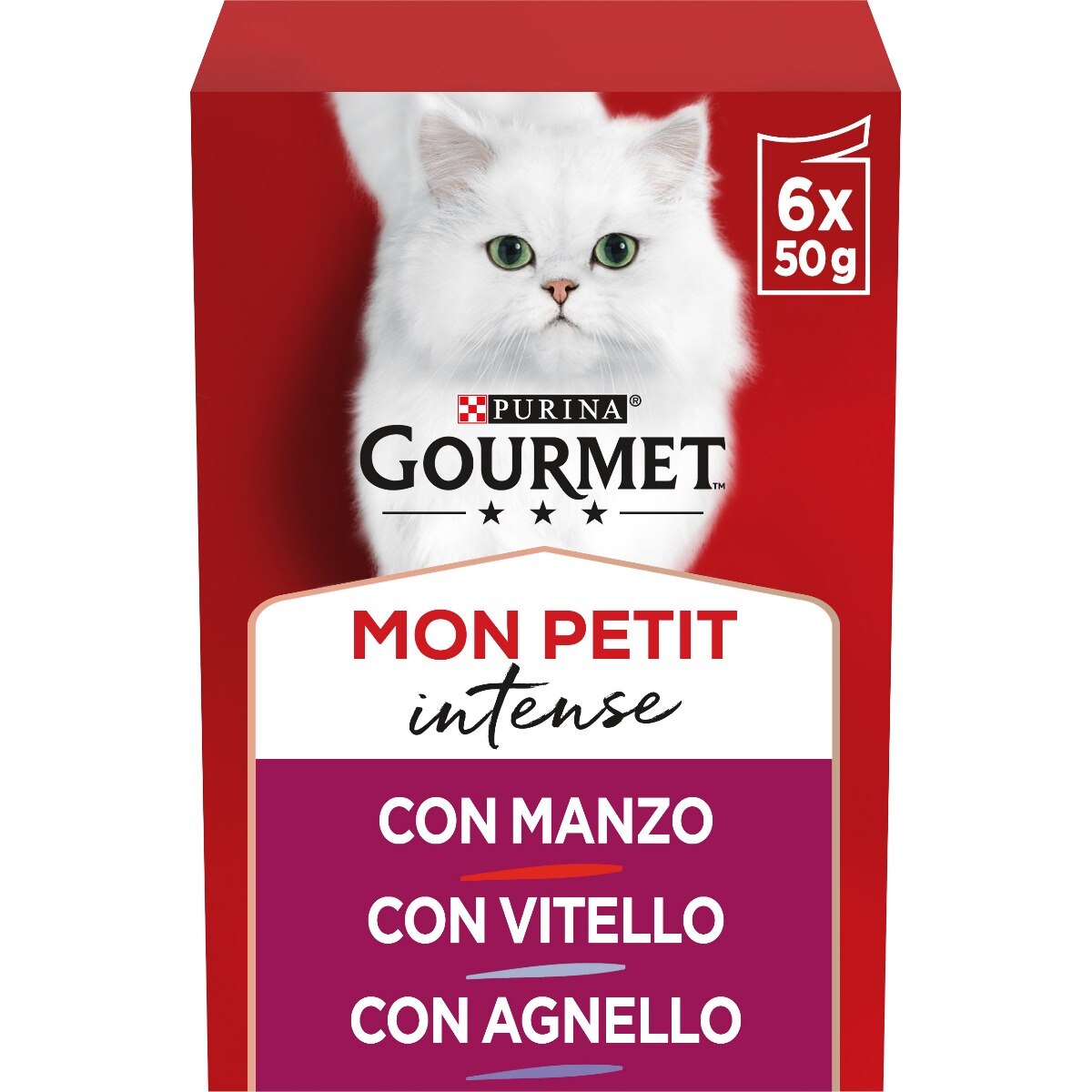 GOURMET® Mon Petit  - Selezione prelibata con Carni (Manzo, Agnello, Vitello) 6x50g