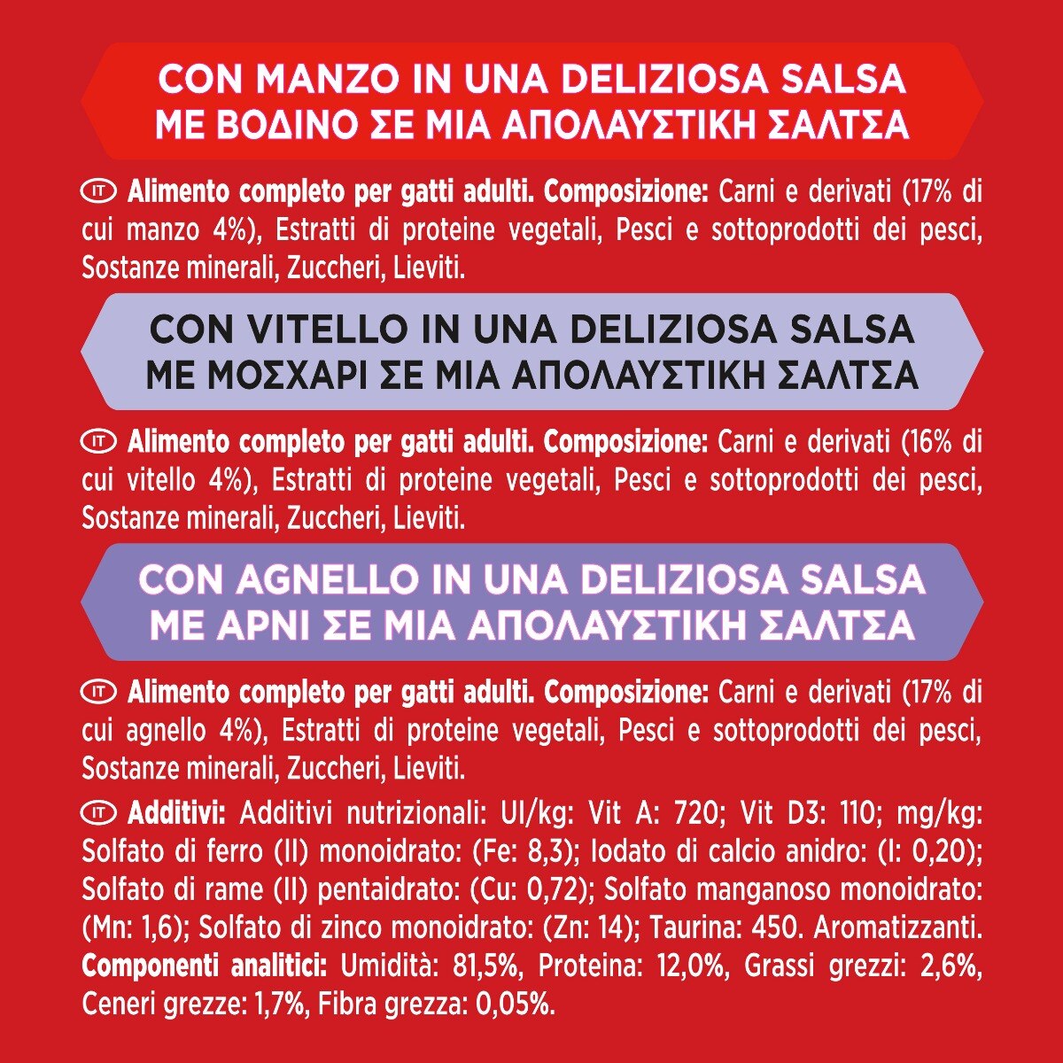 GOURMET® Mon Petit  - Selezione prelibata con Carni (Manzo, Agnello, Vitello) 6x50g