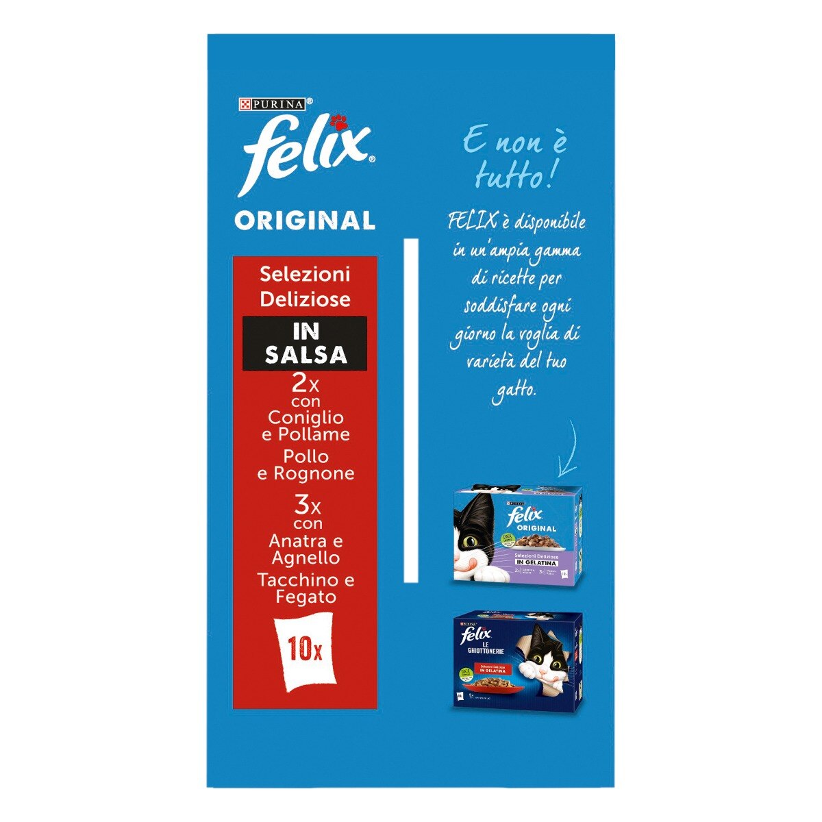 FELIX® Original Selezioni Deliziose in Salsa - (Coniglio&Pollame/Pollo&Rognone/Anatra&Agnello/Tacchino&Fegato)