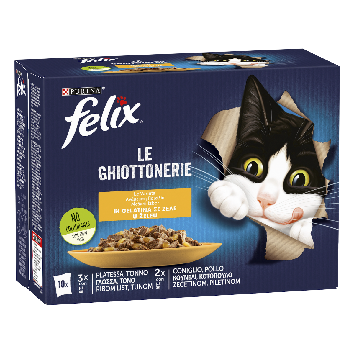 FELIX® Ghiottonerie Le varietà - (Platessa/tonno/coniglio/pollo)