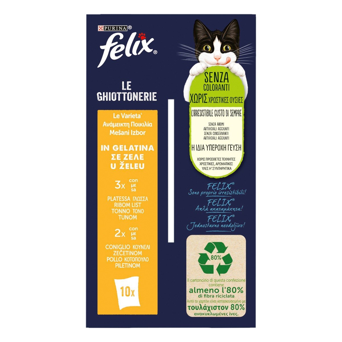 FELIX® Ghiottonerie Le varietà - (Platessa/tonno/coniglio/pollo)