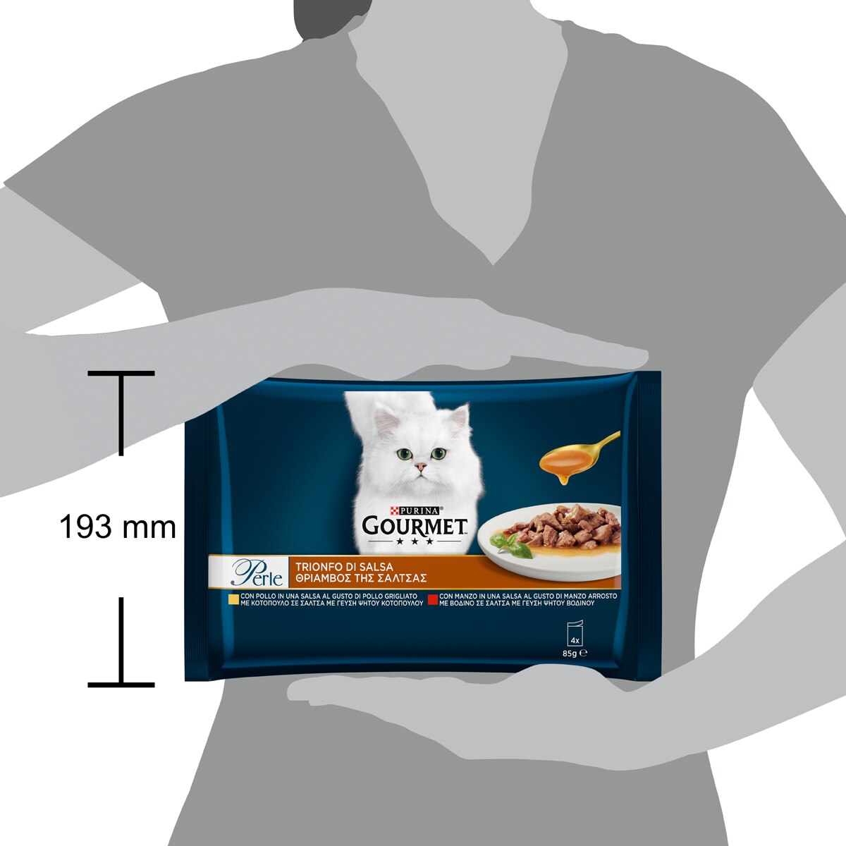 GOURMET® Perle Trionfo di Salsa Gatto con Manzo, Pollo