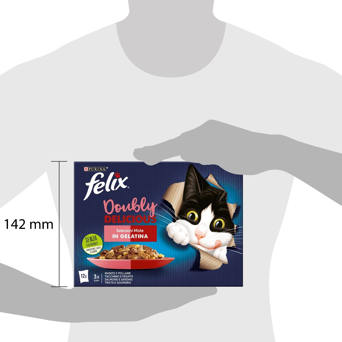FELIX® Doubly Delicious Selezioni Miste - (manzo&Pollame/Tacchino&fegato/salmone&sardine/trota&sgombro)