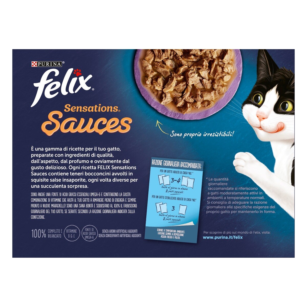 FELIX® Sensations Sauces Selezioni Saporite - (tacchino&bacon/Manzo&Pomodoro/Salmone&gamberetti/Sardine&carote)