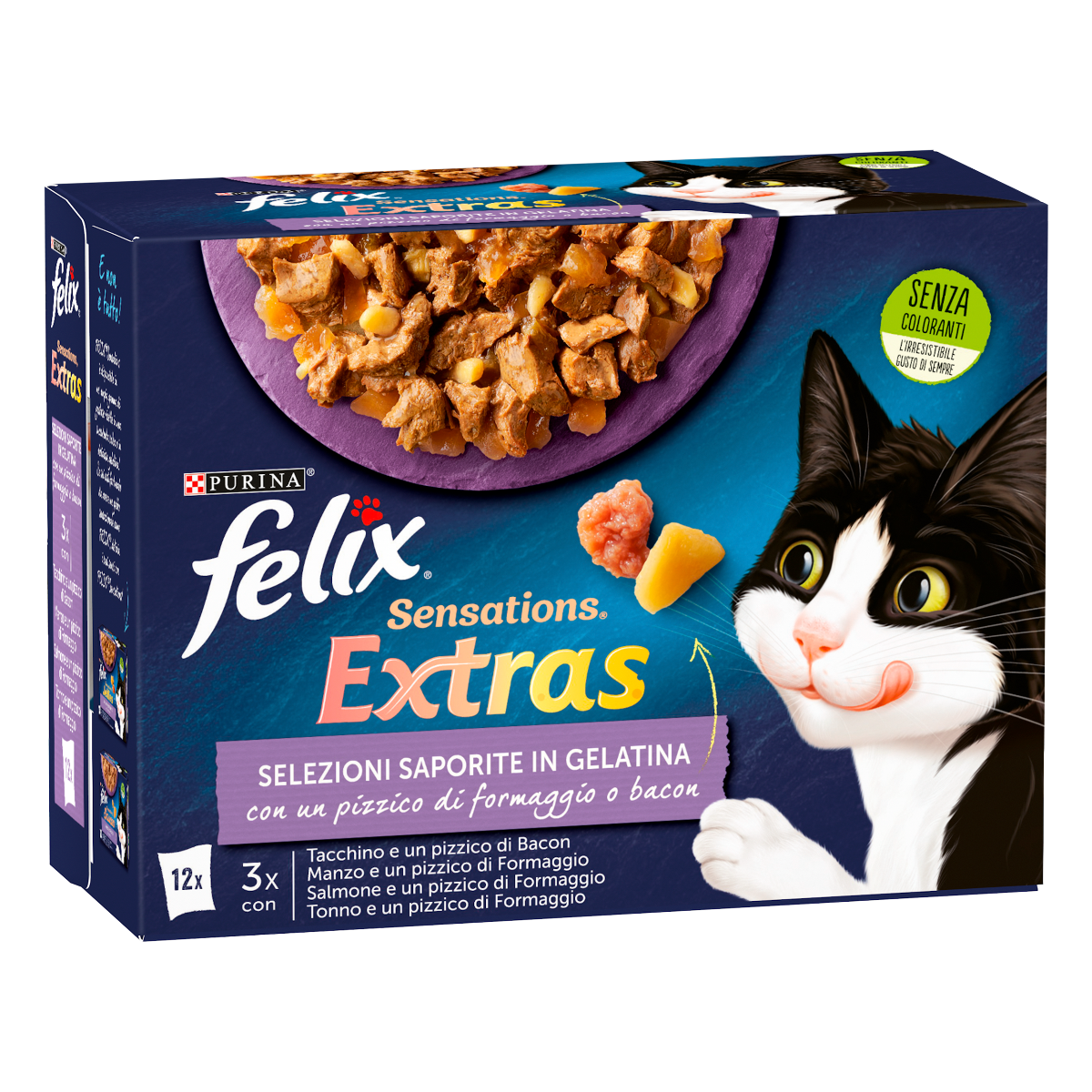FELIX® Sensations Extras Selezioni Saporite - (Tacchino&bacon/manzo&Form/Salm&Form/tonno&form)