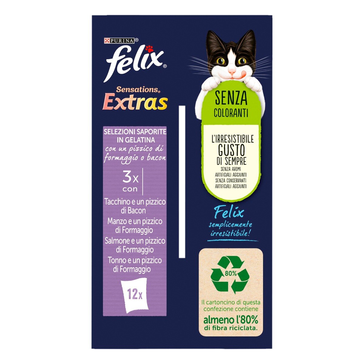 FELIX® Sensations Extras Selezioni Saporite - (Tacchino&bacon/manzo&Form/Salm&Form/tonno&form)