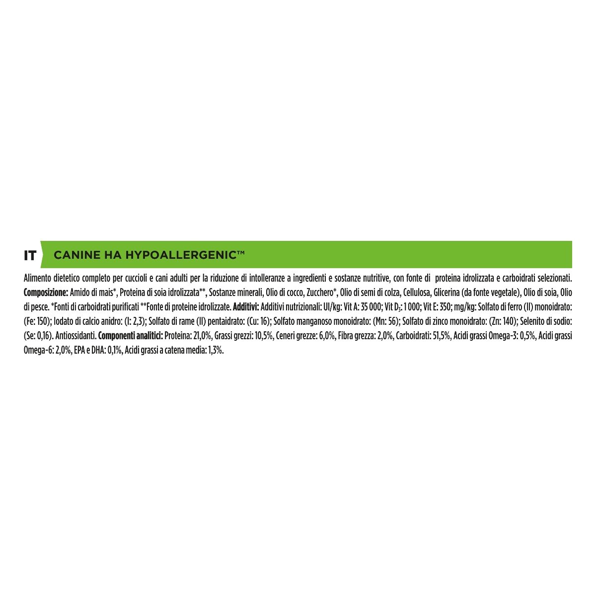 PURINA PRO PLAN® VETERINARY DIETS secco cane HA Hypoallergenic