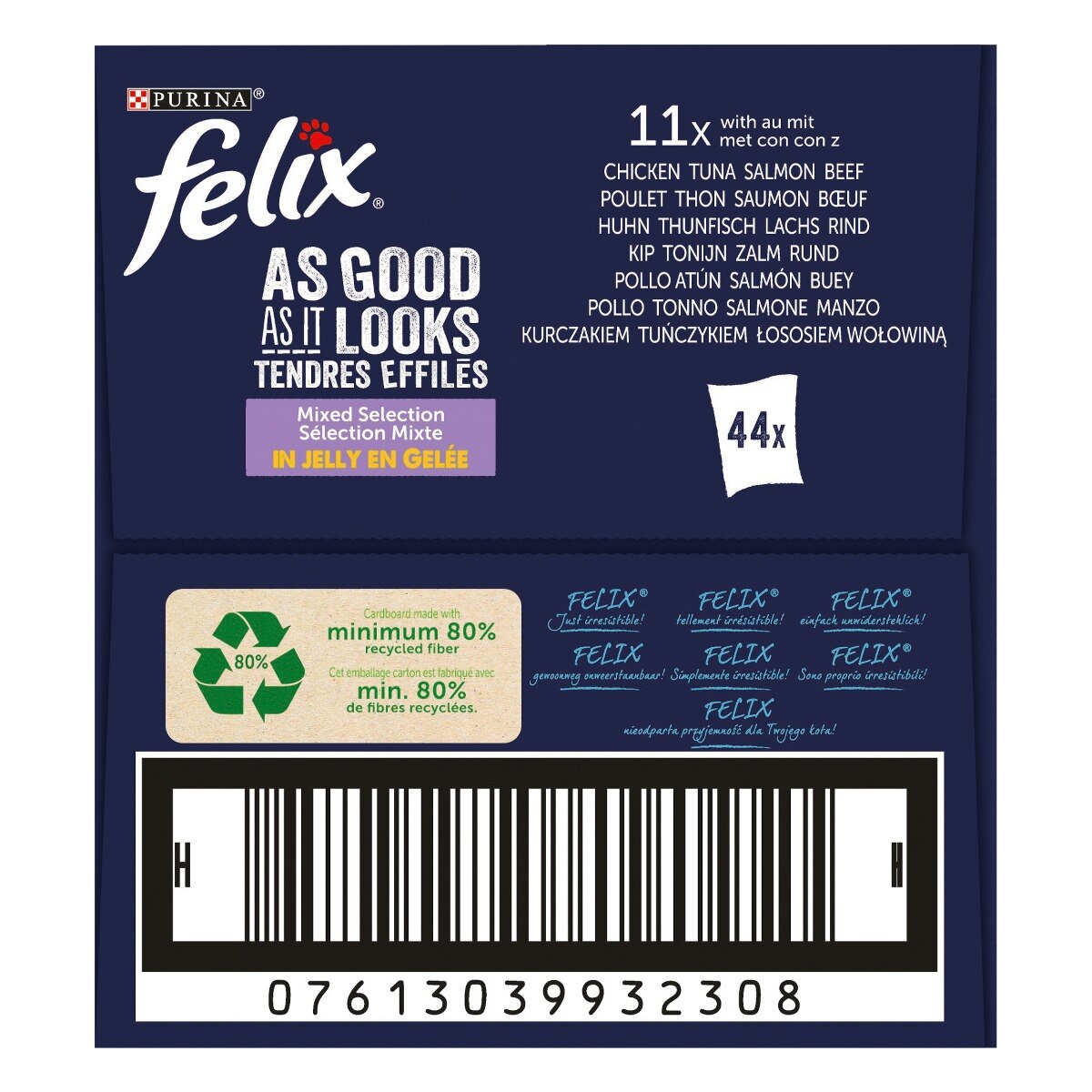 FELIX® LE GHIOTTONERIE Multipack Gatto con Pollo, Manzo, Salmone e Tonno 44x85g