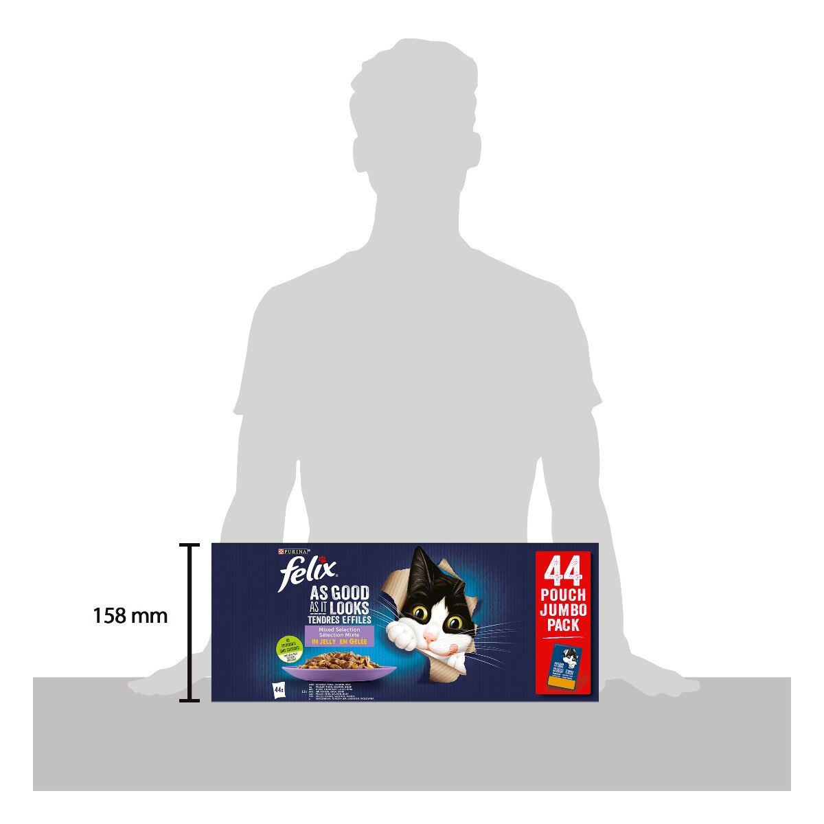 FELIX® LE GHIOTTONERIE Multipack Gatto con Pollo, Manzo, Salmone e Tonno 44x85g