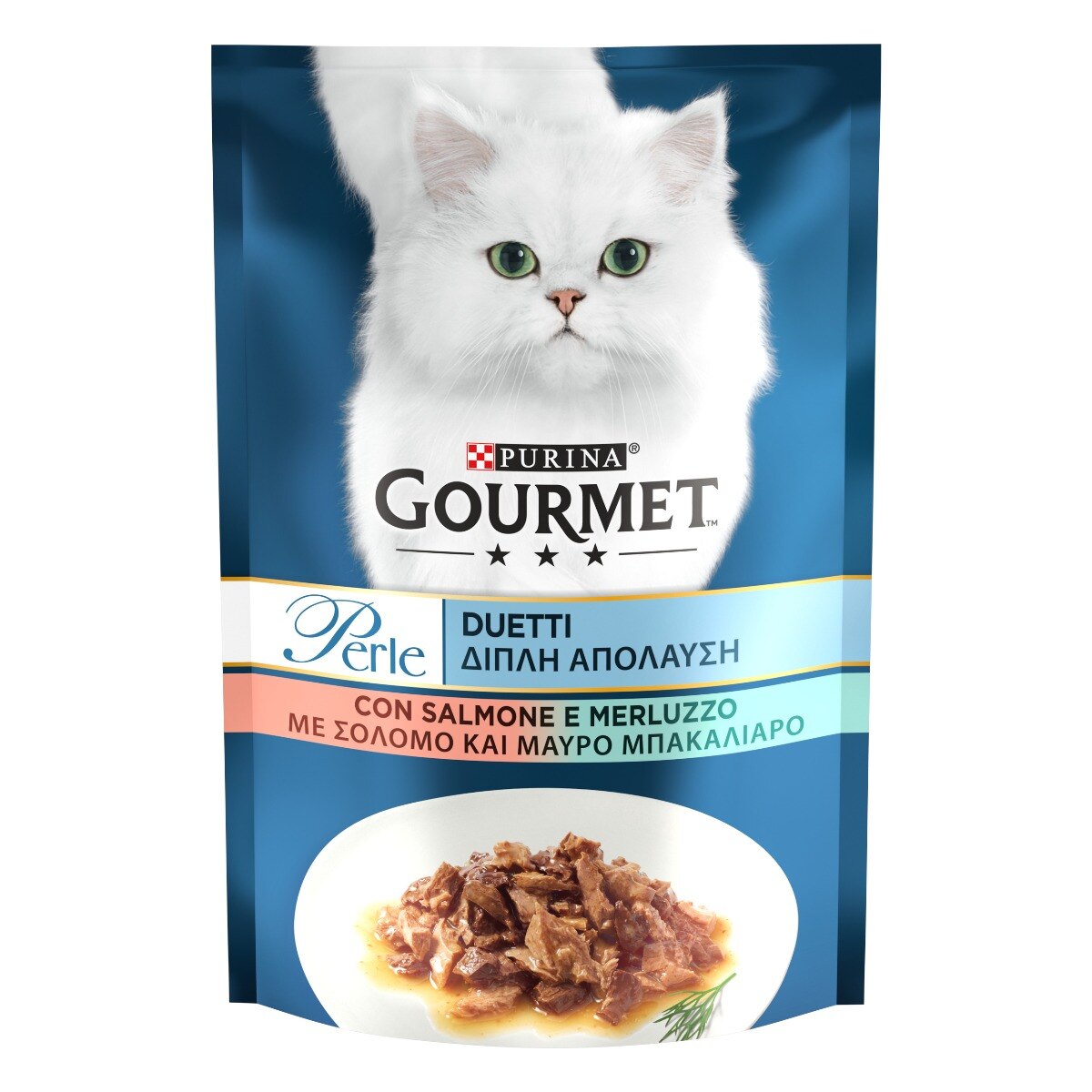 GOURMET® Perle Gatto Duetti con Salmone e Merluzzo