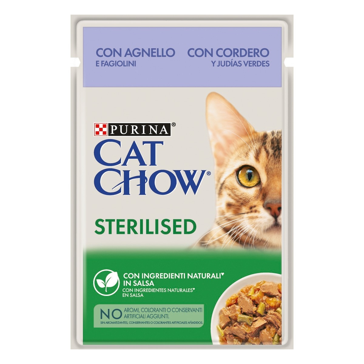 Cat Chow® Sterilised con agnello e fagiolini in salsa