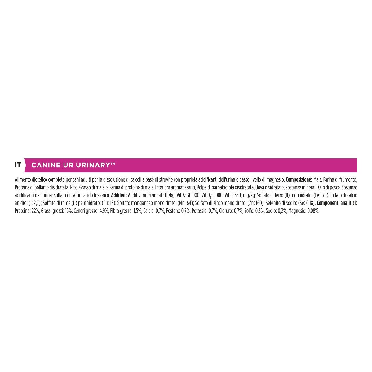PURINA PRO PLAN® VETERINARY DIETS secco cane UR Urinary